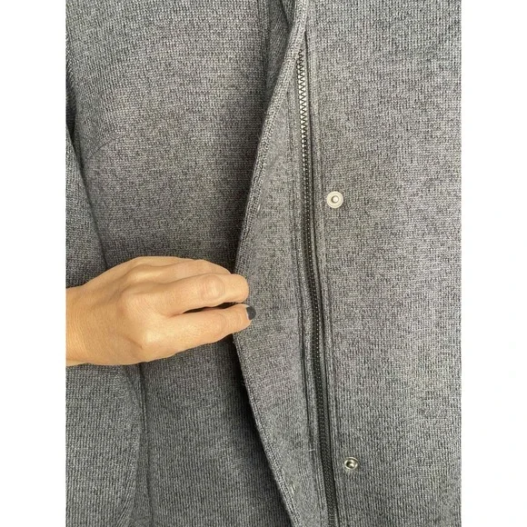 Lands End Full ZIP‎ SWEATER jacket Collared Cardigan Pockets Gray size medium - Picture 6 of 10